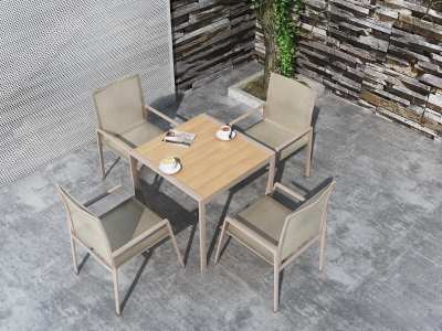 现代休闲桌椅组合3D模型下载